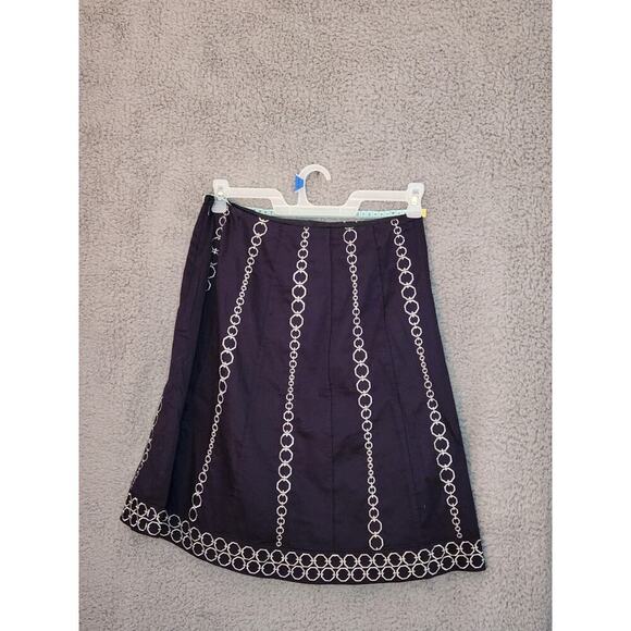 NWT Ann Taylor Skirt Lined Zip Silver Embroidered 4 - Picture 6 of 6
